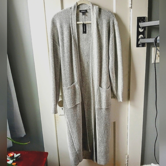 Express Sweaters - Express Duster Length Cardigan, XS